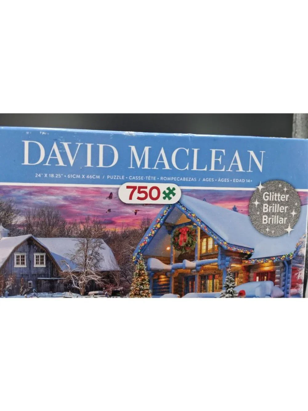 David Maclean Glitter Cabin Christmas 750-Piece Puzzle Ages 14+